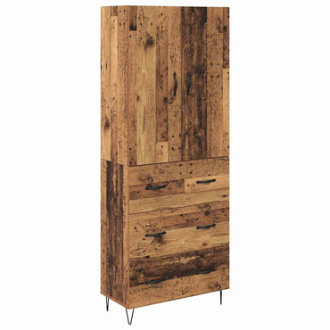 vidaXL Buffet haut avec tiroirs 2 pcs Bois de récupération Bois d'ingénierie