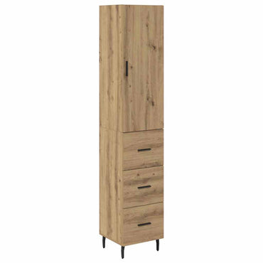 vidaXL Buffet haut chêne artisan 34,5 x 34 x 180 cm bois d'ingénierie