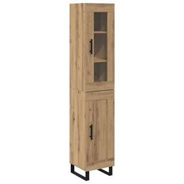 vidaXL Buffet haut chêne artisan 34,5 x 34 x 180 cm bois d'ingénierie