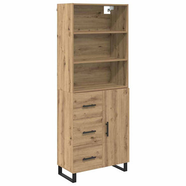 vidaXL Highboard Artisan-Eiche 69,5 x 34 x 180 cm Holzwerkstoff