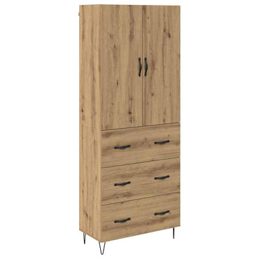 vidaXL Meuble haut 2 pcs Bois d'ingénierie chêne Artisan et verre