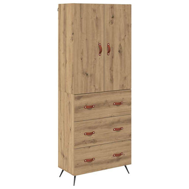 vidaXL Buffet haut chêne Artisan 69,5 x 34 x 180 cm bois d'ingénierie