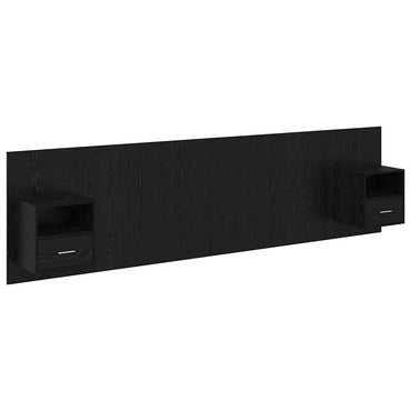 vidaXL Tête de lit avec rangement 3 pcs Noir Aspect chêne Bois d'ingénierie