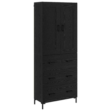 vidaXL Highboard 2 pcs Schwarz Eichen-Optik Holzwerkstoff
