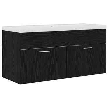 vidaXL Badezimmerschrank Schwarz Eichen-Optik 100 x 38,5 x 46 cm