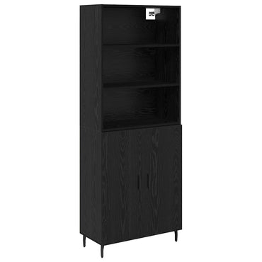 vidaXL Bahut haut noir aspect chêne 69,5 x 34 x 180 cm