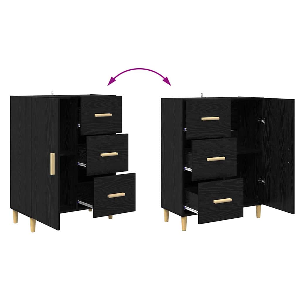 vidaXL Highboard Schwarz Eichen-Optik 69,5 x 32,5 x 180 cm