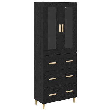 vidaXL Bahut haut noir aspect chêne 69,5 x 34 x 180 cm