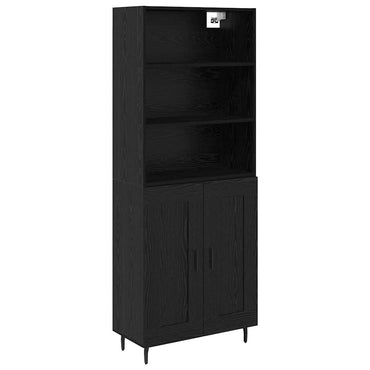 vidaXL Bahut haut noir aspect chêne 69,5 x 34 x 180 cm