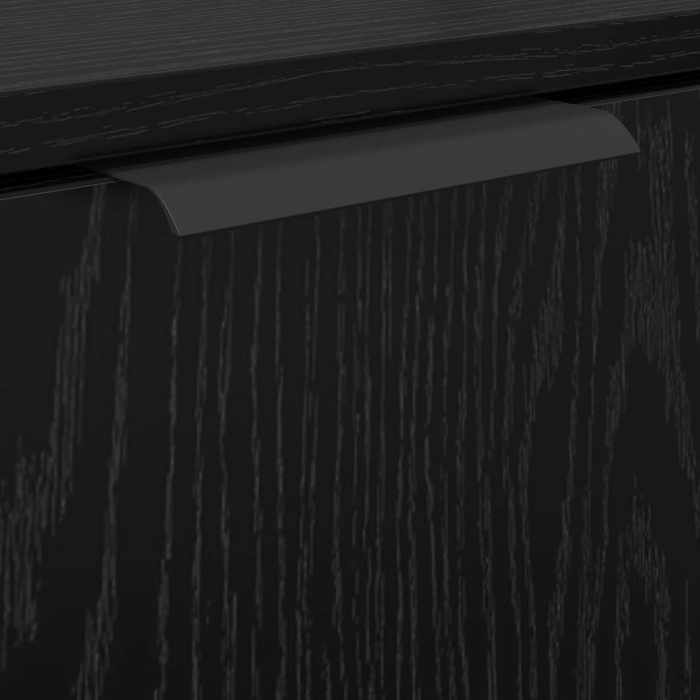 vidaXL Ensemble de meubles de salle de bain 4 pcs Noir aspect chêne Aggloméré