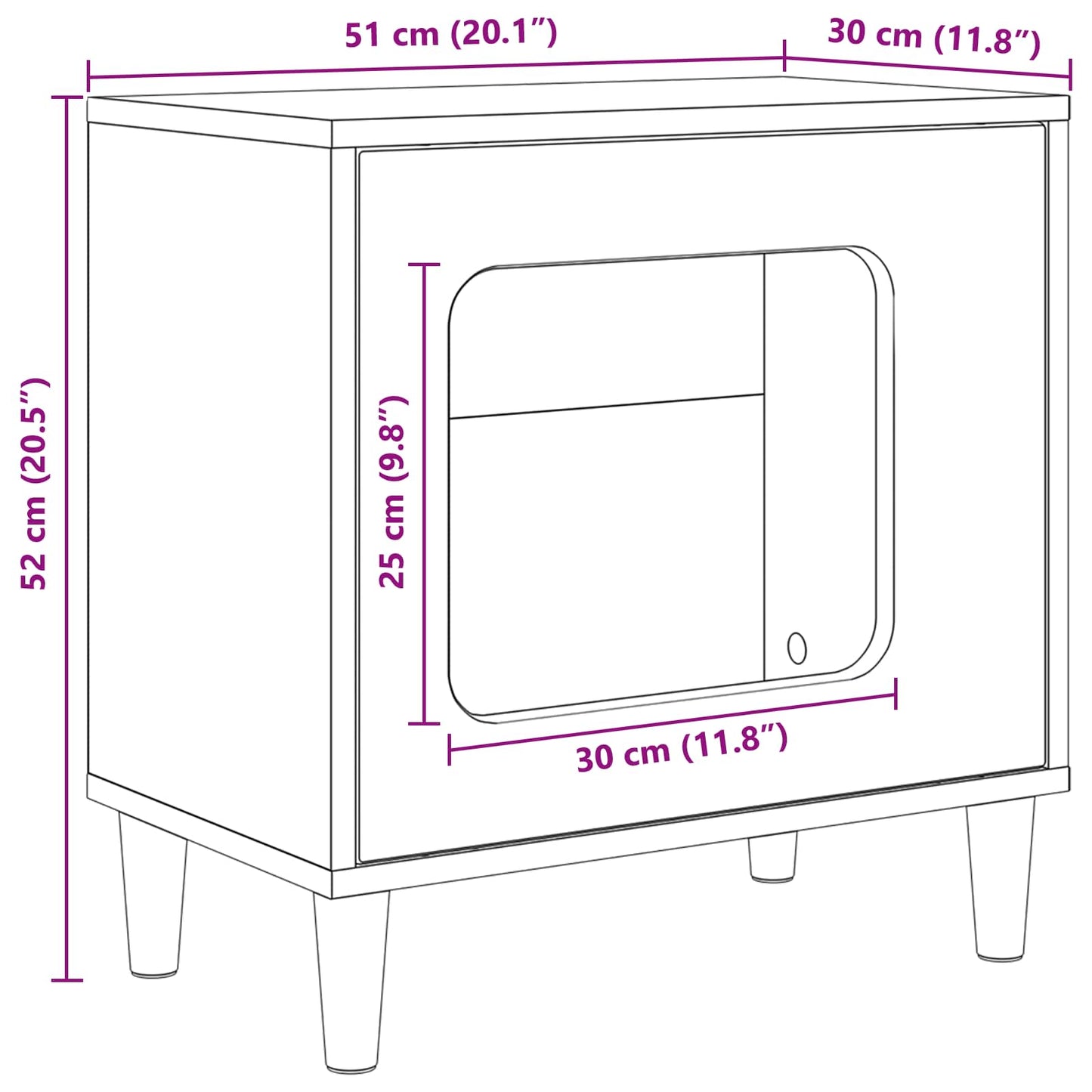 Katzenhaus Schwarz 51 x 30 x 52 cm Holzwerkstoff