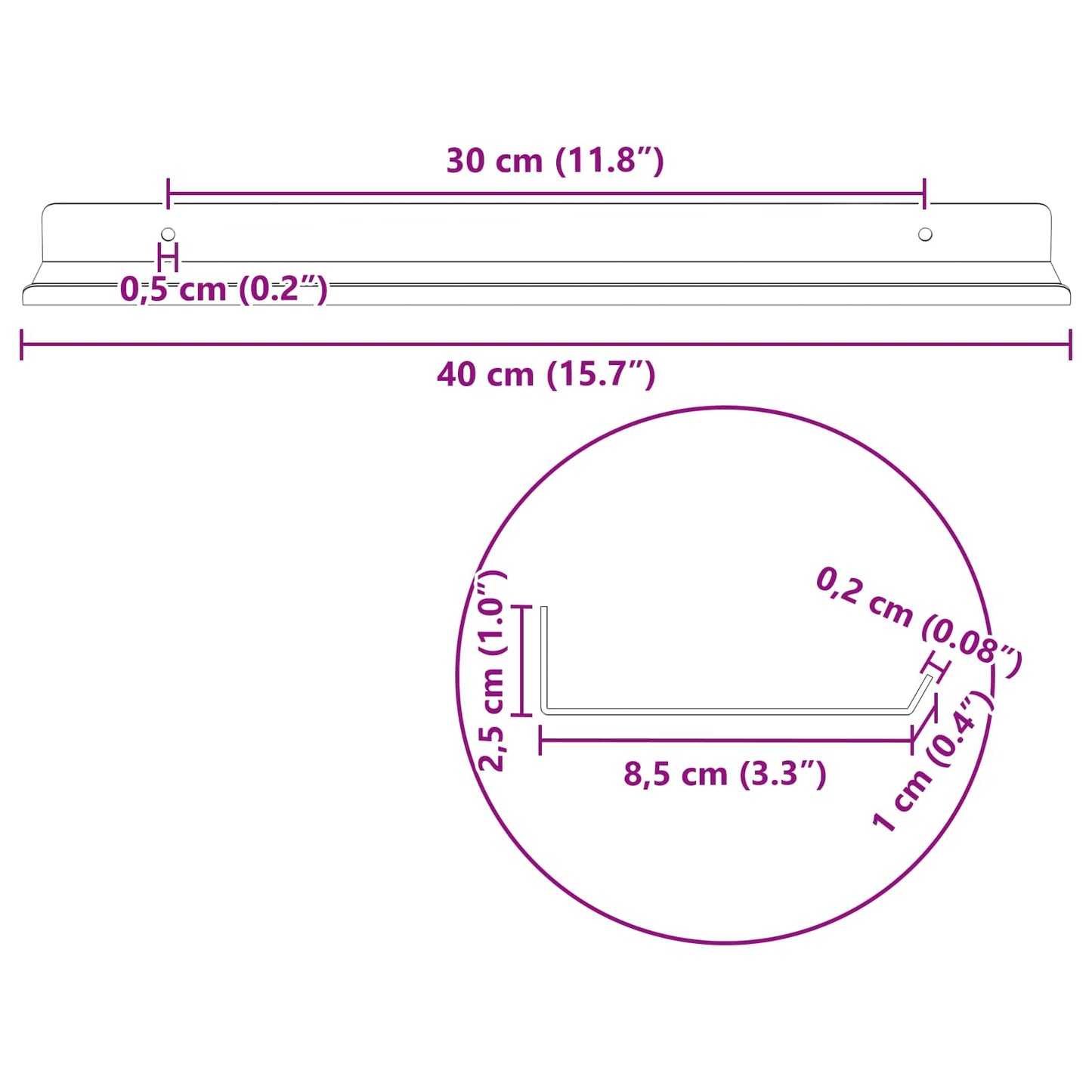 Schwebendes Regal 4 pcs Senfgelb 40 x 9 x 2,5 cm Stahl
