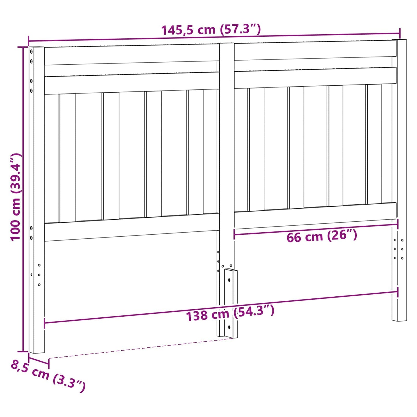Kopfteil mit Kopfteil Wachsbraun 145,5 x 100 cm