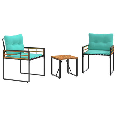 vidaXL Gartenmöbel Set mit Kissen 3 pcs Türkis