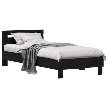 vidaXL Bettrahmen Schwarz Eichen-Optik 75 x 190 cm Holzwerkstoff