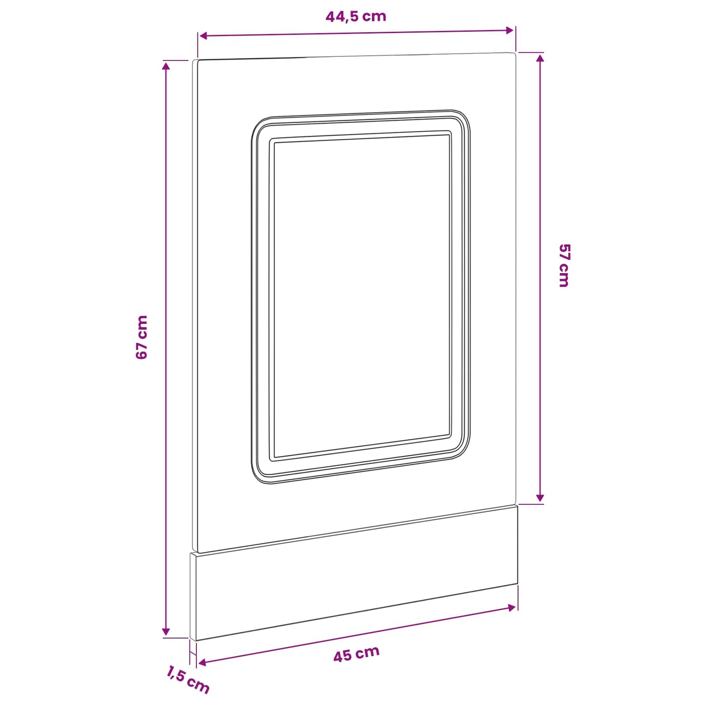 vidaXL Küchenschrank Kalmar Schwarz Eichen-Optik 45 x 1,5 x 67 cm