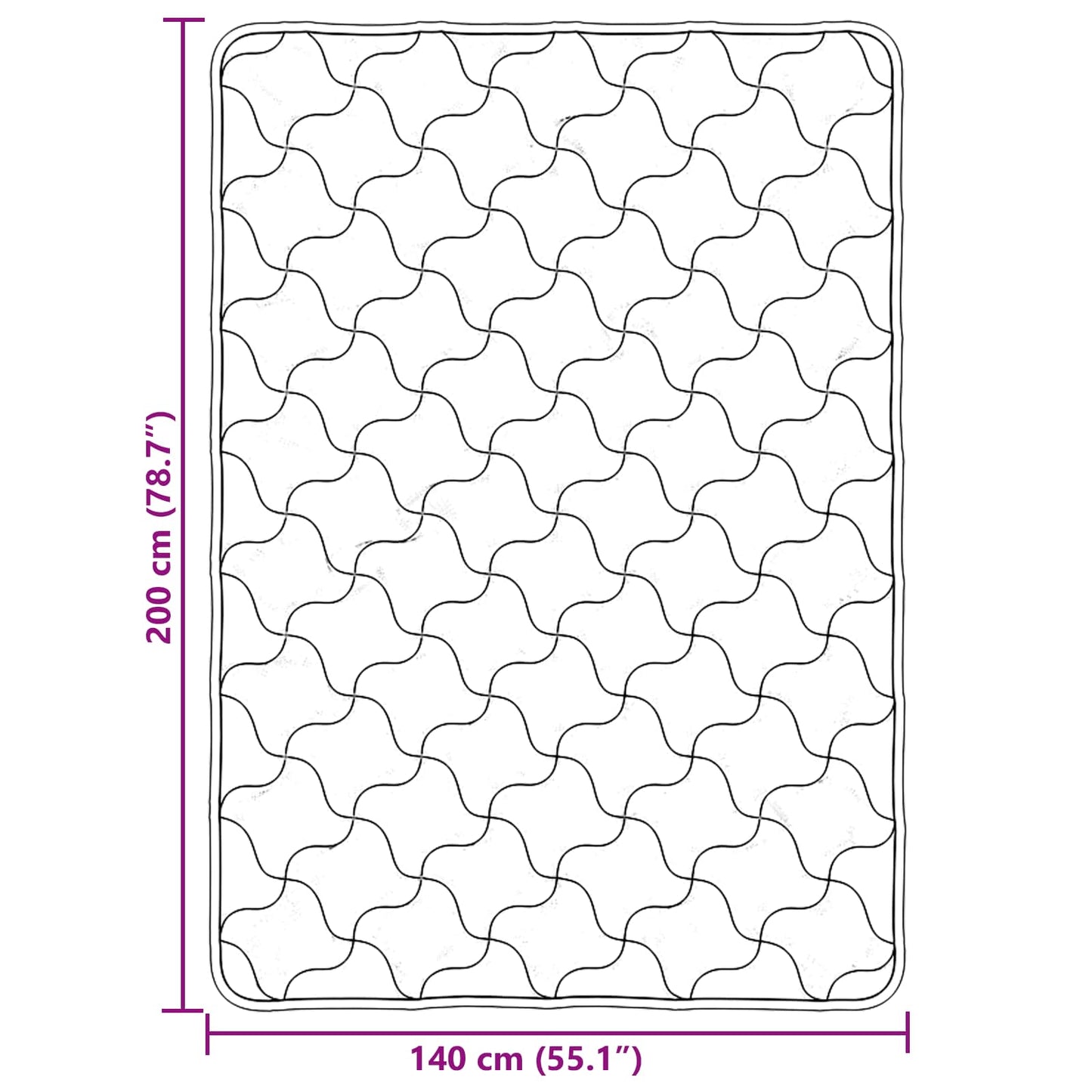 Ganzjahresbettdecke Gepolstert Creme 140 x 200 cm