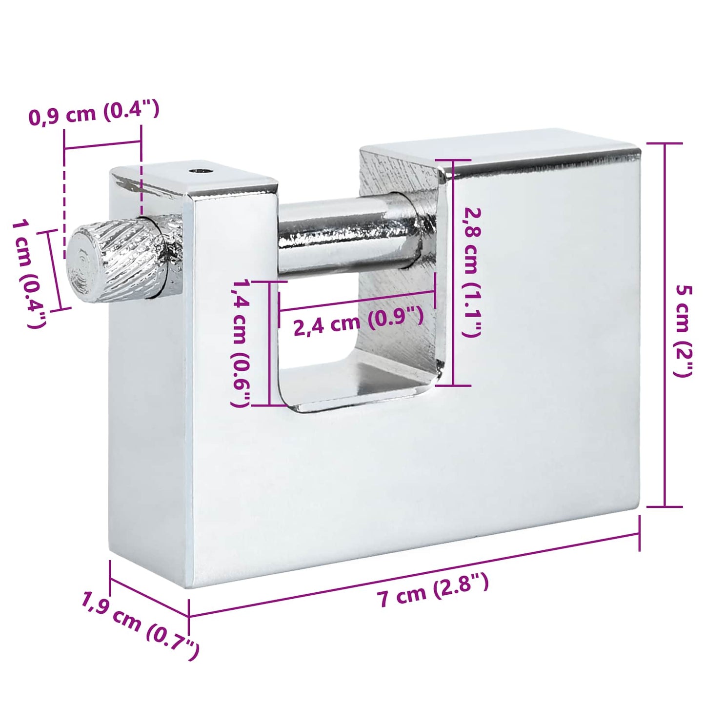 Vorhängeschloss Silber Stahl