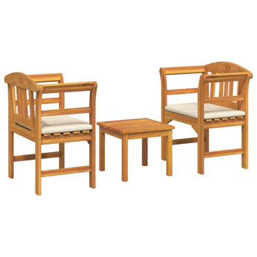 vidaXL Gartenrosen-Lounge-Set 3 pcs Natur Massivholz Akazie