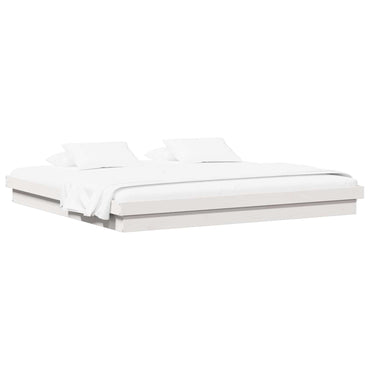 vidaXL Bettrahmen Weiß 200 x 200 cm Massives Kiefernholz