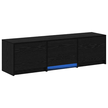 vidaXL TV Schrank mit LEDs Schwarz Eichen-Optik 140 x 34 x 40 cm