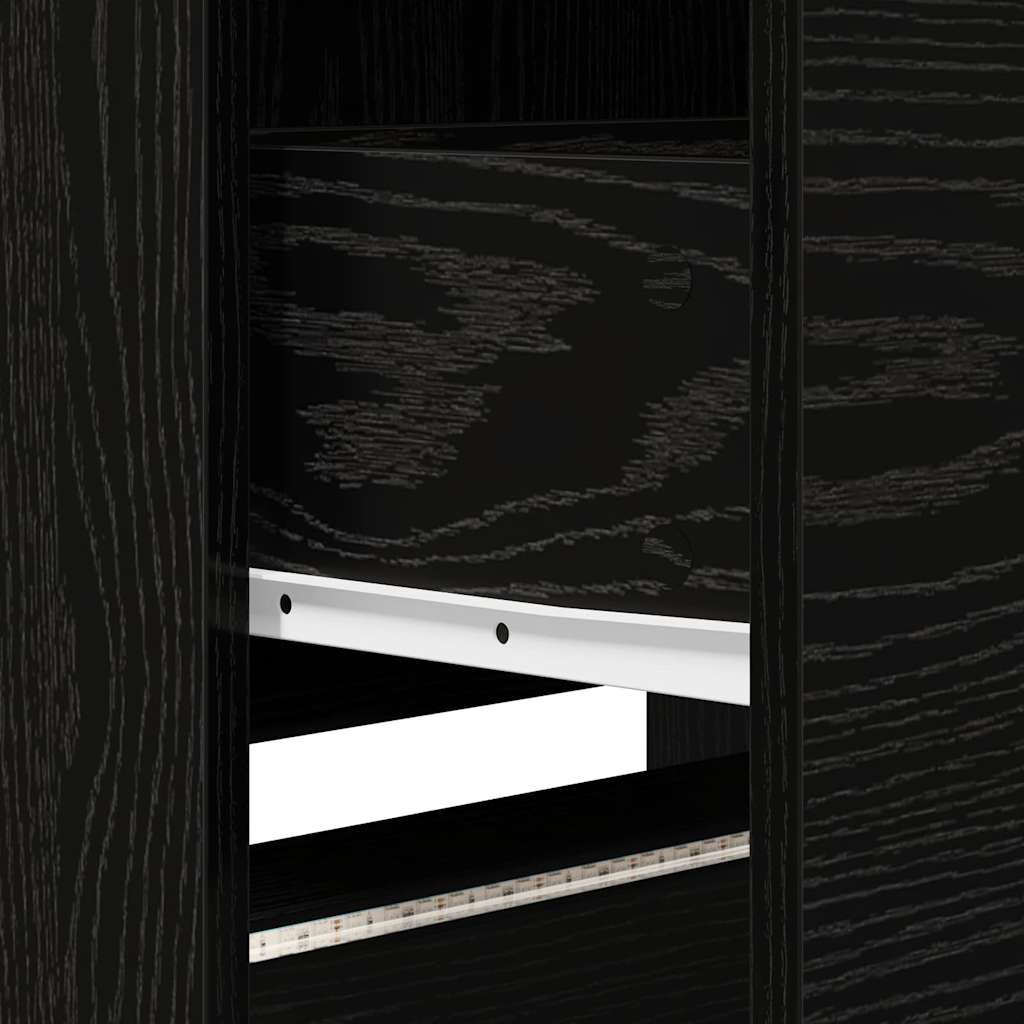 Fernsehschrank mit LED Schwarze Eiche 165 x 34 x 40 cm
