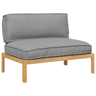 vidaXL Salon de jardin avec coussins Gris uni 120 x 92 x 69 cm Bois d'acacia massif