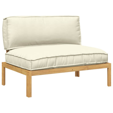 vidaXL Salon de jardin avec coussins crème 120 x 92 x 69 cm Bois d'acacia massif