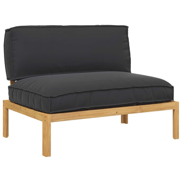 vidaXL Ensemble de canapés avec coussins Noir 120 x 92 x 69 cm Bois d'acacia massif