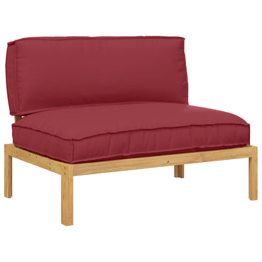 vidaXL Canapé avec coussins Rouge bordeaux 120 x 92 x 69 cm Bois d'acacia massif