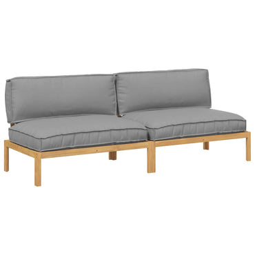 vidaXL Sofa Set mit Kissen Uni Grau 240 x 92 x 69 cm Massivholz Akazie