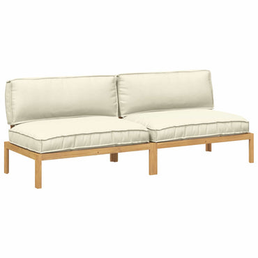 vidaXL Sofa Set mit Kissen Creme 240 x 92 x 69 cm Massivholz Akazie