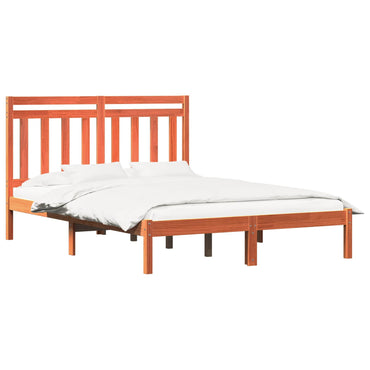 vidaXL Bettrahmen Wachsbraun 205,5 x 155,5 x 100 cm Massivholz Kiefer