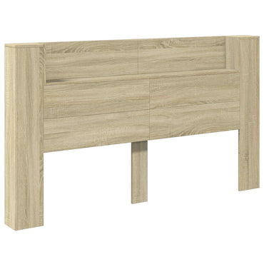 vidaXL Tête de lit-armoire avec LED avec étagère Chêne sonoma 180 x 16,5 x 103,5 cm