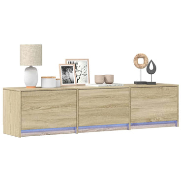 vidaXL Meuble TV avec LED Sonoma 165 x 34 x 40 cm Bois d'ingénierie