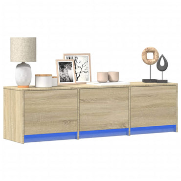 vidaXL Meuble TV avec LED Sonoma 140 x 34 x 40 cm Bois d'ingénierie