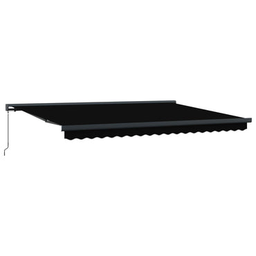 vidaXL Einziehbare Markise Schwarz 4 x 3 m Leinen und Aluminium