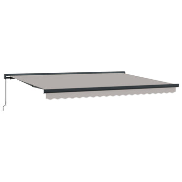 vidaXL Einziehbare Markise Hellgrau 4 x 3 m Leinen und Aluminium