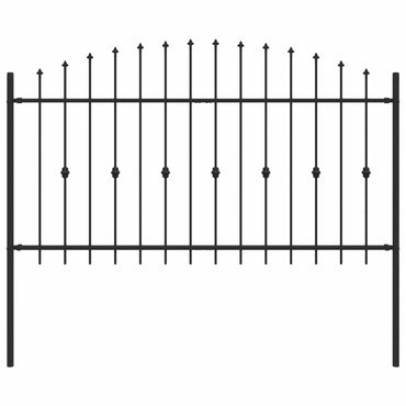 vidaXL Spießzaun Schwarz 200 x 150 cm Pulverbeschichteter Stahl