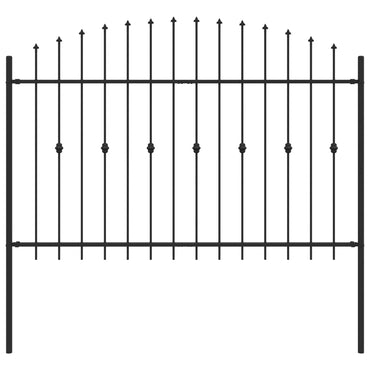 vidaXL Spießzaun Schwarz 200 x 130 cm Pulverbeschichteter Stahl