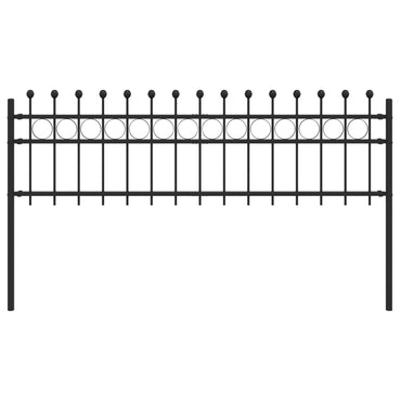 vidaXL Ringzaun Schwarz 200 x 130 cm Pulverbeschichteter Stahl