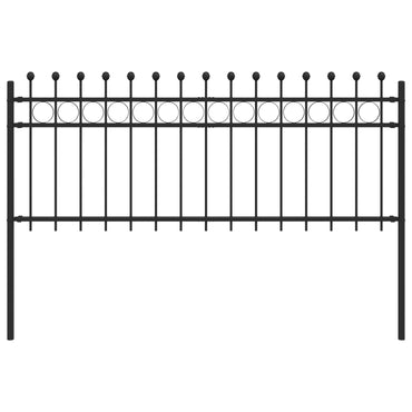 vidaXL Ringzaun Schwarz 200 x 130 cm Pulverbeschichteter Stahl