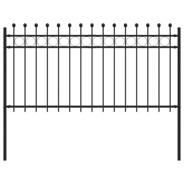 vidaXL Ringzaun Schwarz 200 x 150 cm Pulverbeschichteter Stahl