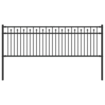 vidaXL Spitzenzaun Schwarz 200 x 110 cm Pulverbeschichteter Stahl