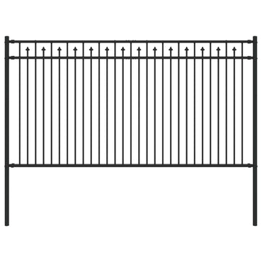 vidaXL Spitzenzaun Schwarz 200 x 150 cm Pulverbeschichteter Stahl