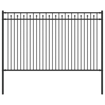 vidaXL Spitzenzaun Schwarz 200 x 166 cm Pulverbeschichteter Stahl