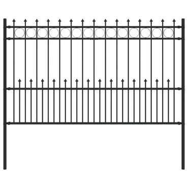 vidaXL Spike-Ringzaun Schwarz 200 x 130 cm Pulverbeschichteter Stahl