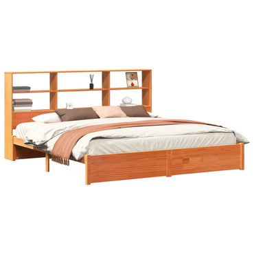 vidaXL Bettgestell mit Aufbewahrungskopfteil 2 pcs Wachsbraun