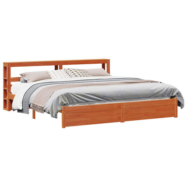 vidaXL Bettrahmen Wachsbraun 200 x 200 cm Massivholz Kiefer