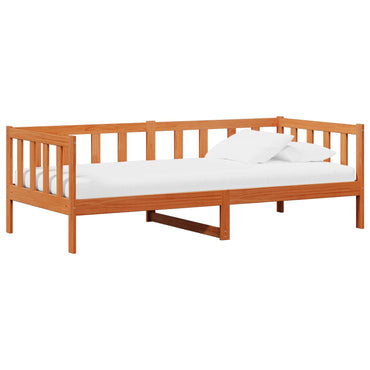 vidaXL Tag-Bett mit Matratze Wachsbrown und Weiß 90 x 200 cm